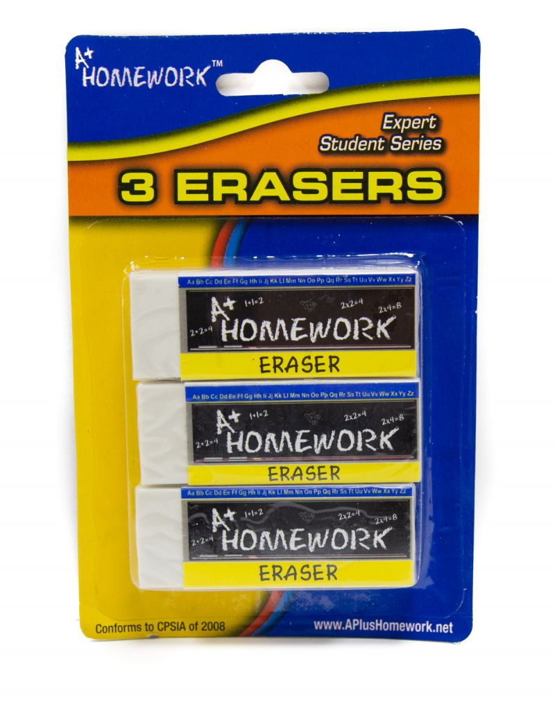 Erasers - 3 Pack, White