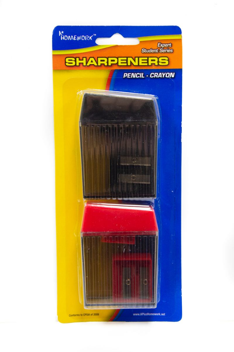 Pencil/Crayon Sharpener Sets - 2 Count, Shaving Receptacles