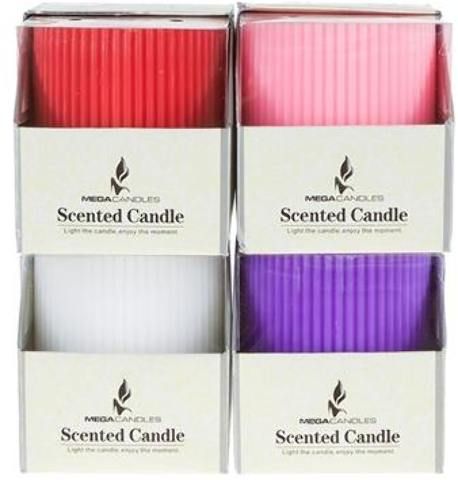 3" X 3" Ribbed Scented Pillar Candle In Box - Assorted