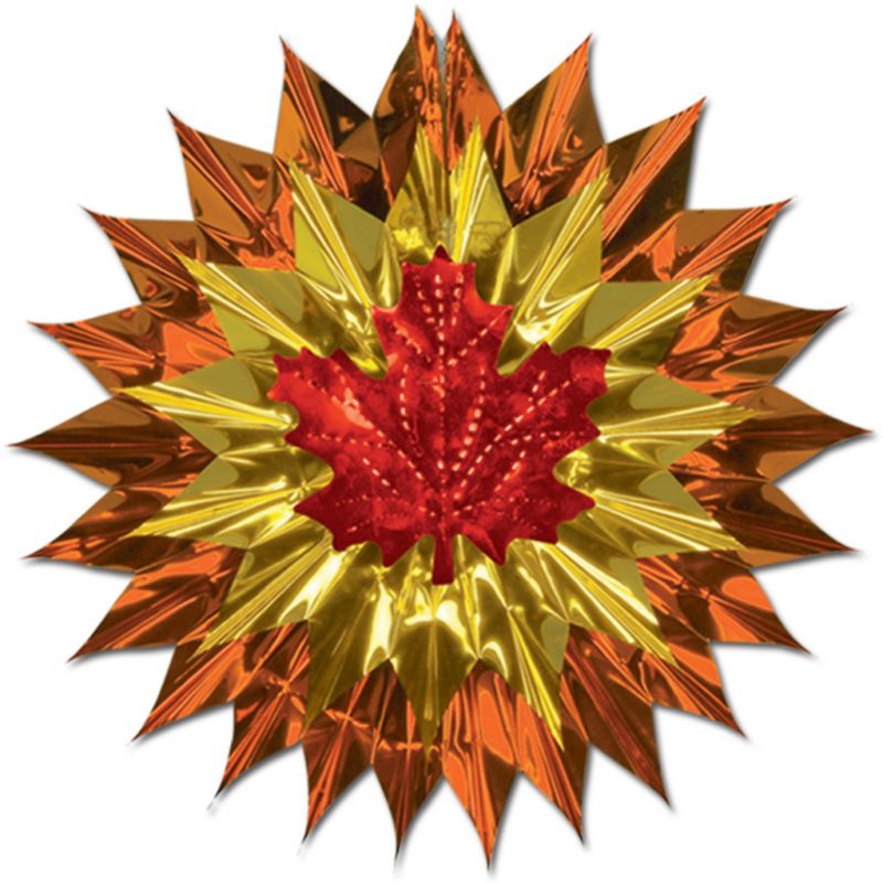 Fall Leaf Fan-Burst - Metallic, 15"