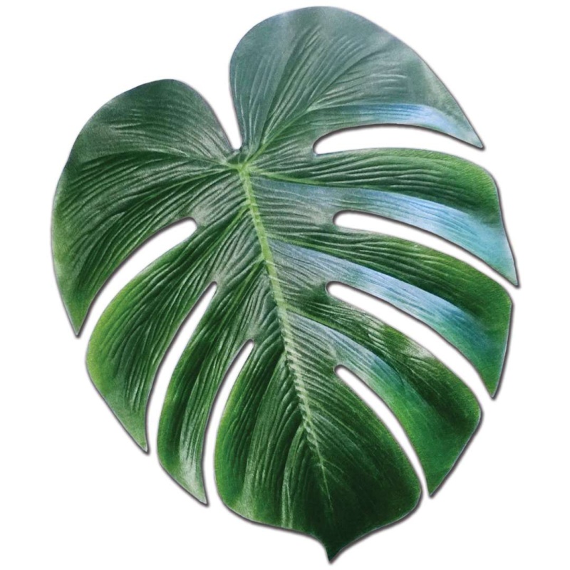 Tropical Palm Leaves - Polyester, Green, 13"