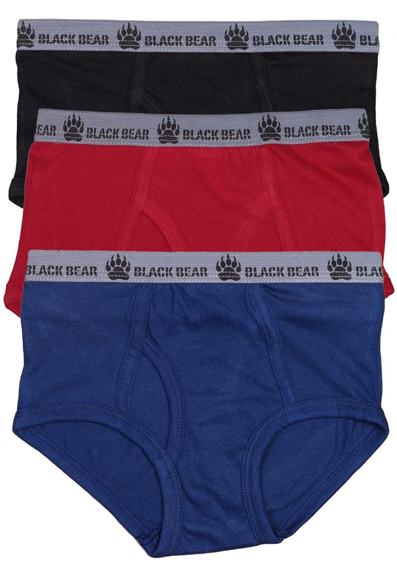 Boys' Cotton Fly Front Briefs 3 Pack, Large - Assorted Colors -