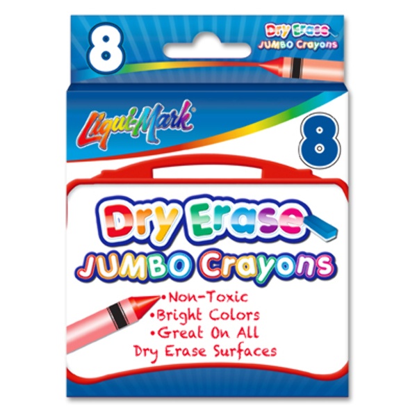 8Pack Jumbo Dry Erase Crayons Assorted Colors