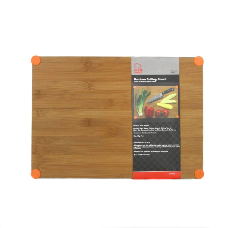 Bamboo Cutting Board - Non-Slip, 12" X 17"