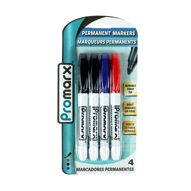 Permanent Markers - Assorted, 4 Pack