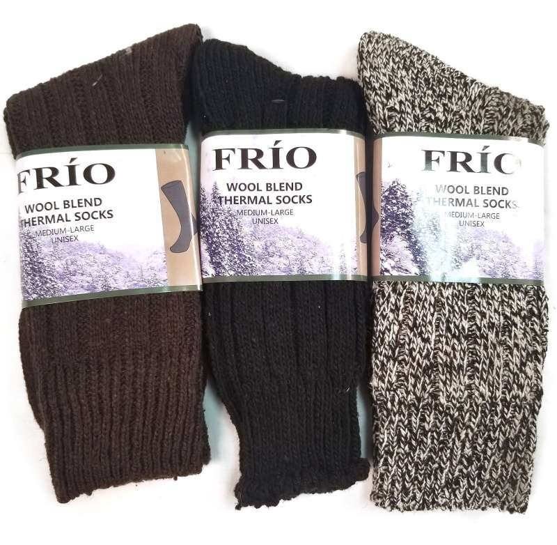 Wool Blend Thermal Socks - Unisex, Medium-Large