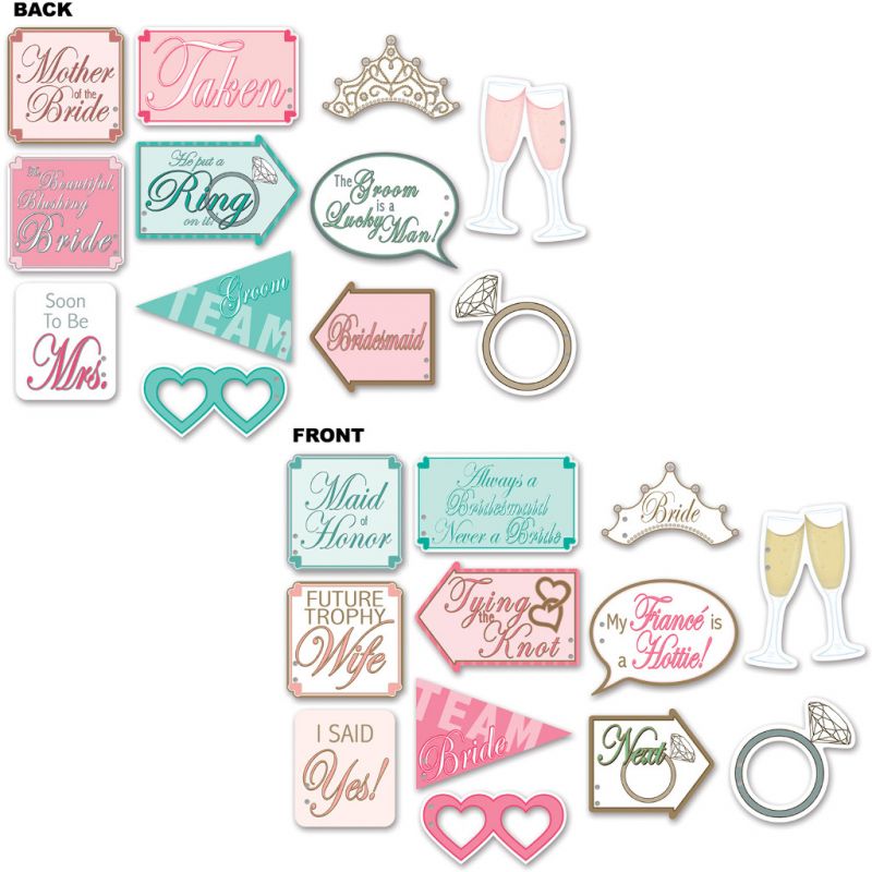 Bridal Shower Photo Booth Signs - 12 Pack, 6-8.5"