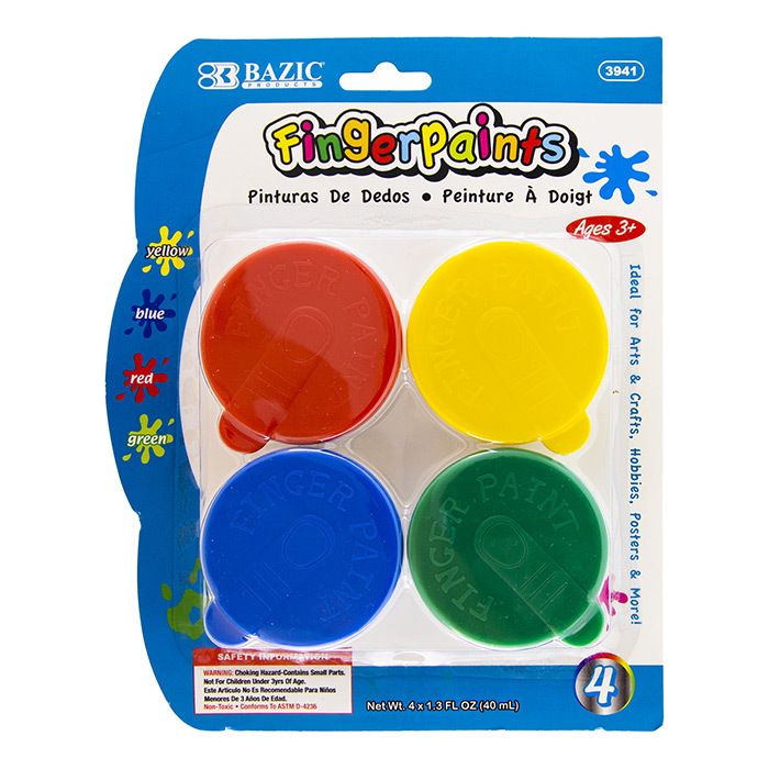 Finger Paints - 4 Colors, 1.35 Fl. Oz Each
