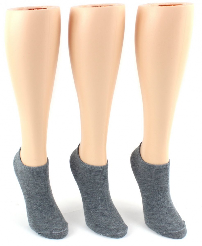Women's Grey No-Show Socks - Size 9-11