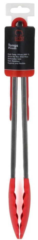 Silicone Tongs - Red, Bacteria Resistant