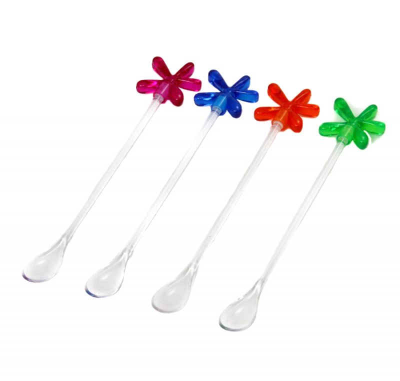 Cocktail Spoons - 4 Pack, Assorted Colors