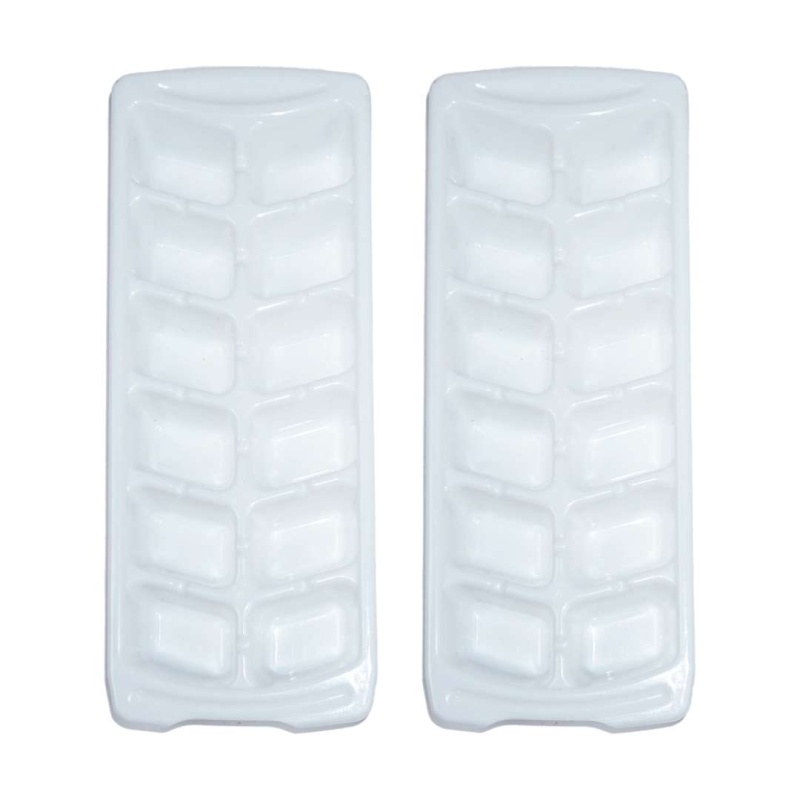 Plastic Ice Cube Tray - 2 Pack, White