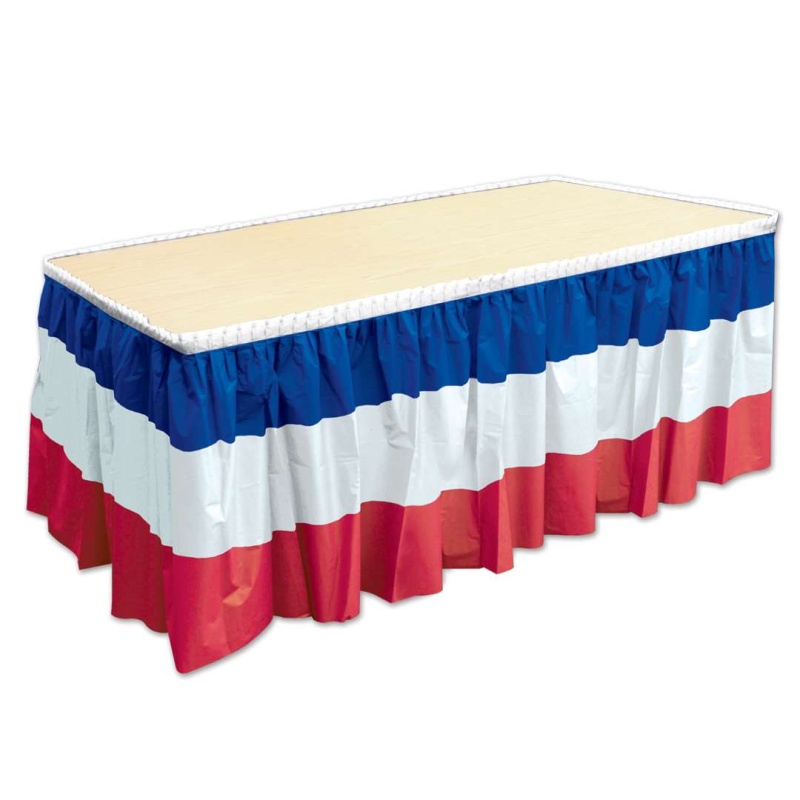 Red, White, Blue Table Skirting - 29" X 14'