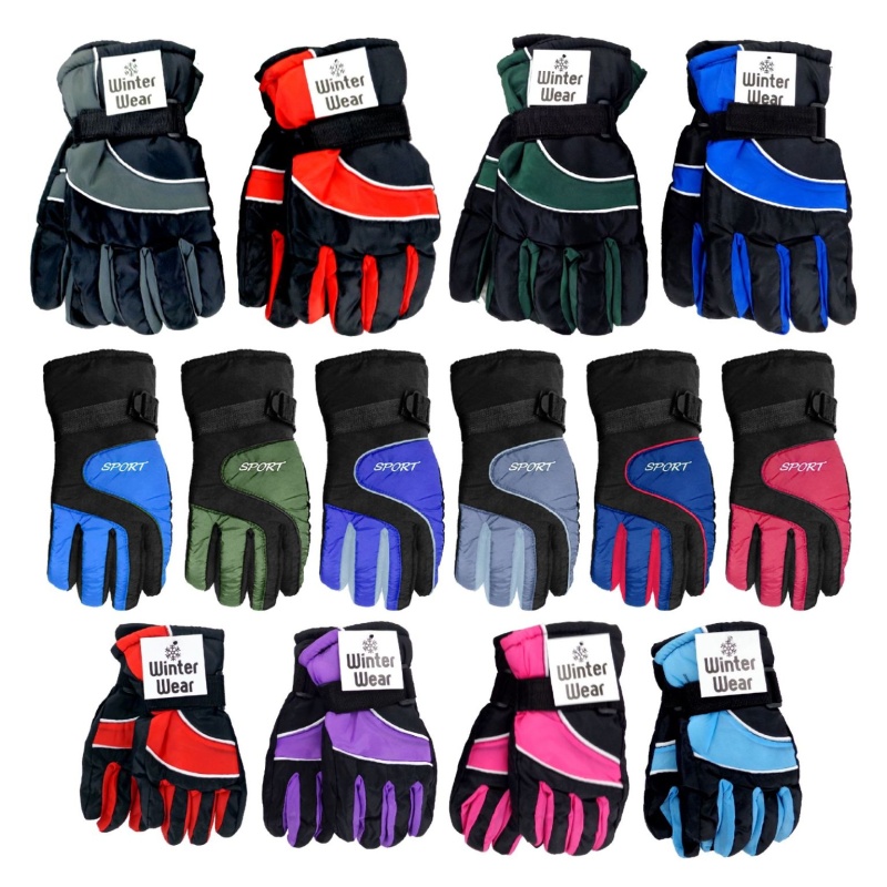 Family Ski Gloves Collection - 96 Pairs, Floor Display Included
