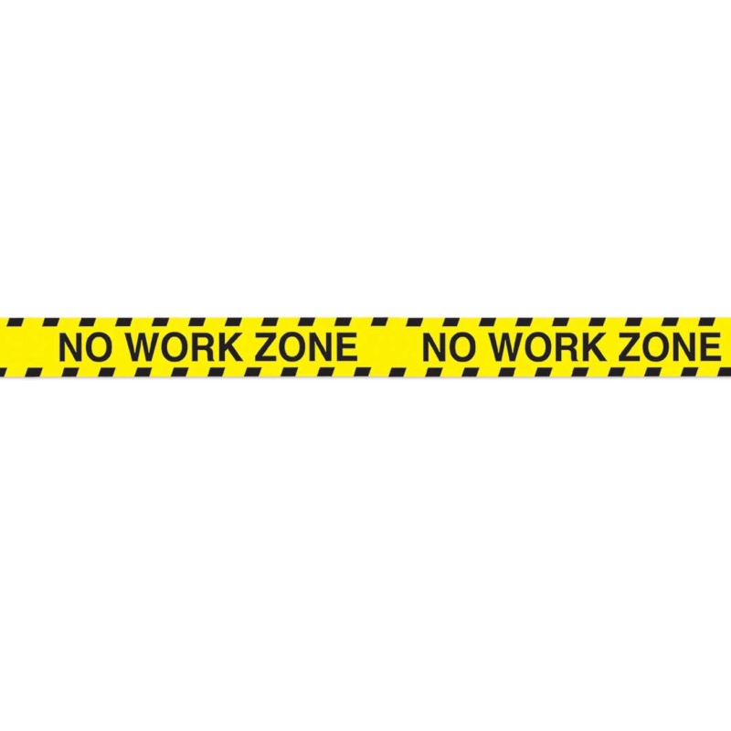 No Work Zone Party Tape - Yellow, Black, 20'