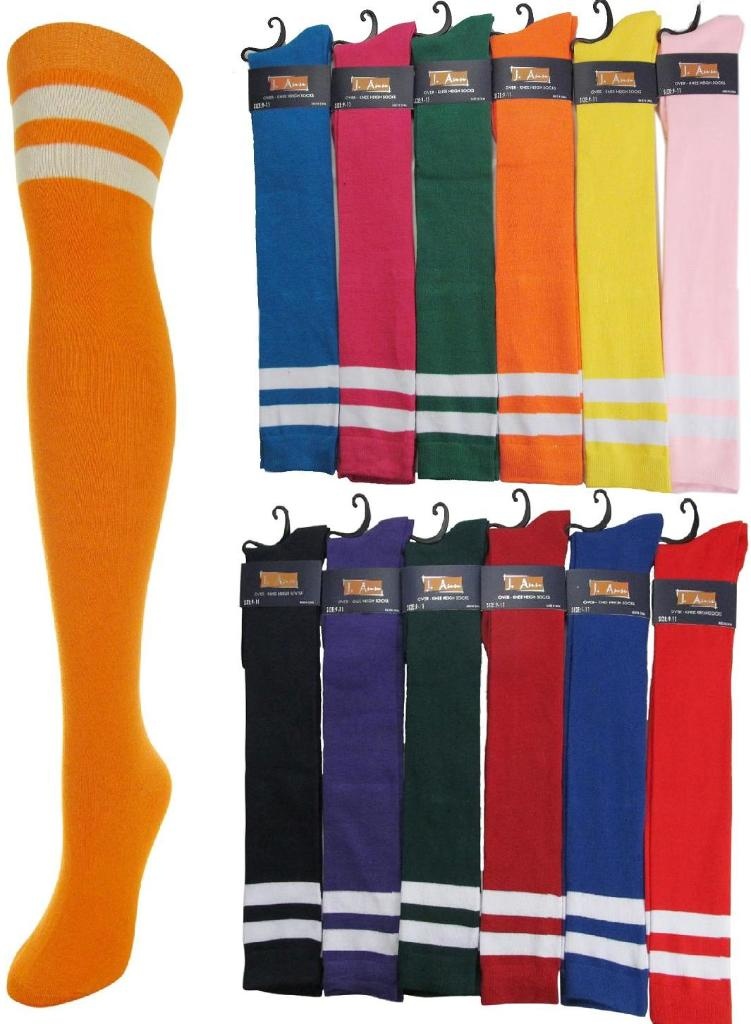 J. Ann Women's Over Knee High Socks-Assorted Color - Size 9-11