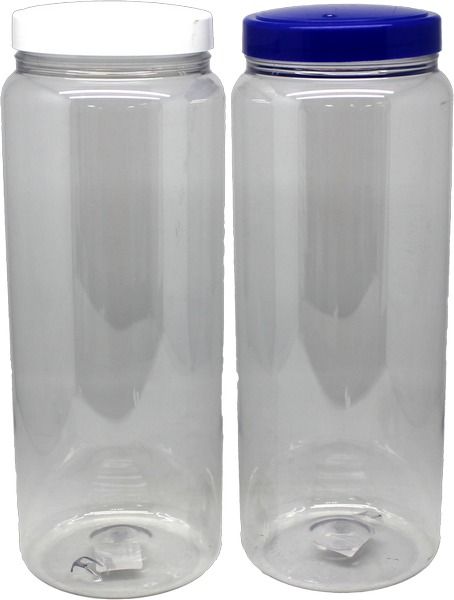 Tall Transparent Plastic Jar - 67.6 Oz, 2000Ml