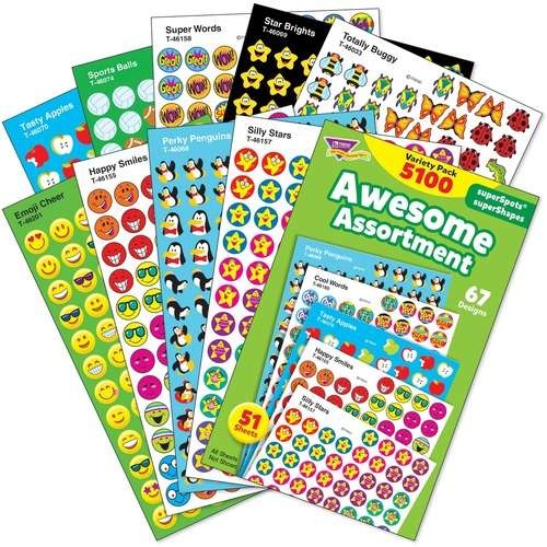 Superspots/Supershapes Stickers - 67 Designs, 5100 Stickers Per Pack