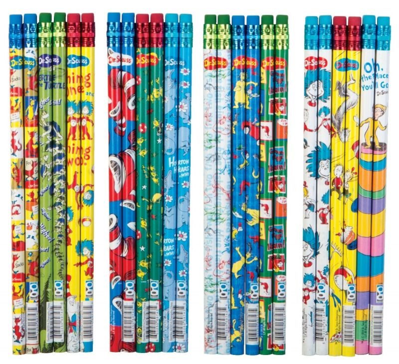 Dr. Seuss #2 Pencils - 72 Count, 12 Designs