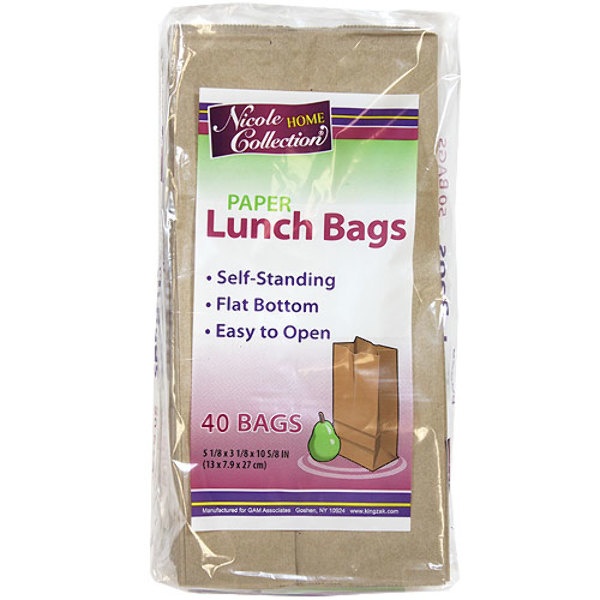 Paper Lunch Bags - 40-Packs, Natural Color