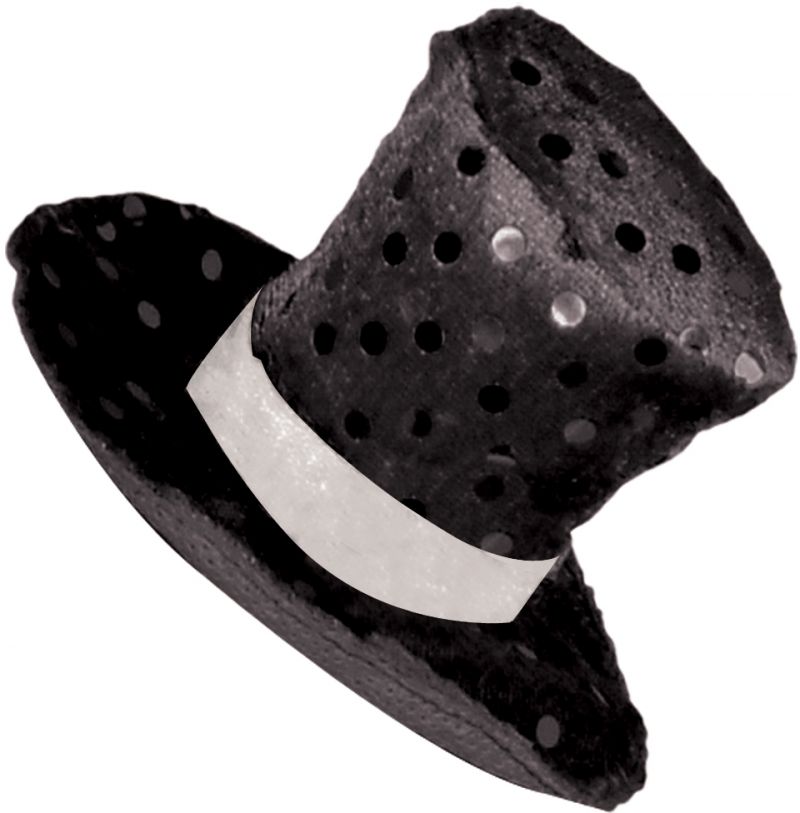 Top Hat Hair Clip - Black With White Band