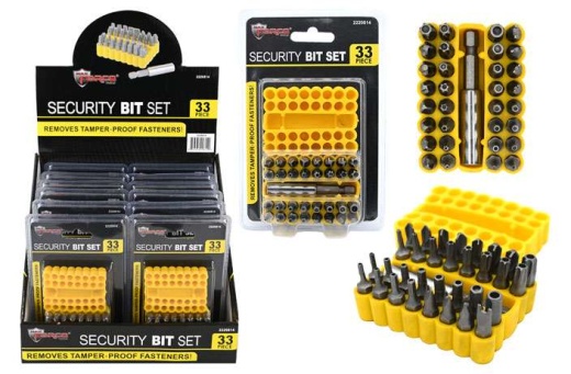 33 Piece Security Bit Set - Remove Tamper-Proof Fasteners with Ease
