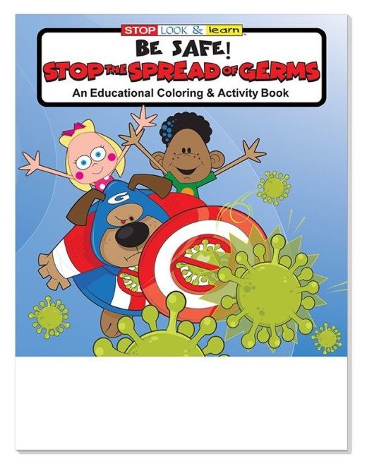 Stop Germ Spread Educational Coloring Books - 16 Pages, Ages 3-9