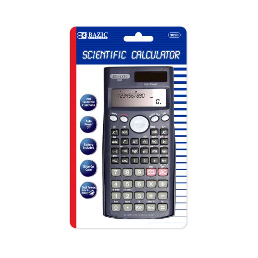 Scientific Calculator - 240 Function, Slide-On Case, Solar Battery