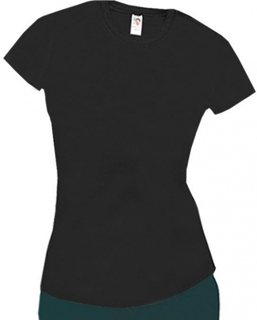 Women's Black Super Soft Spandex T-Shirt - Size Large