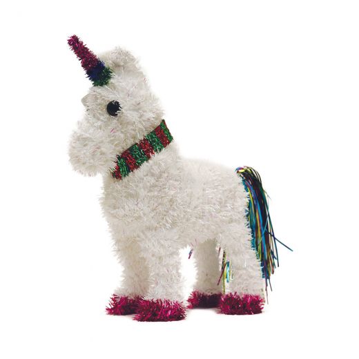 Large Tinsel Unicorn Decorations - 10"