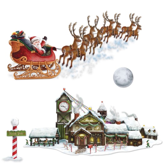 Santa's Sleigh Workshop Props - 4 Pack, 8"-62"