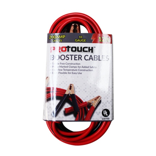 200 Amp, 10 Gauge Booster Cables, 12'