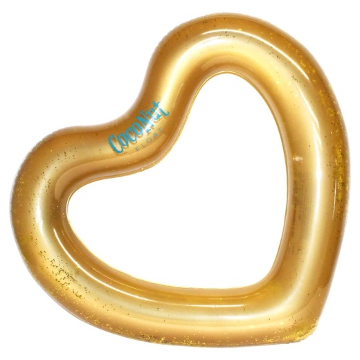 Gold Glitter Heart Pool Floats