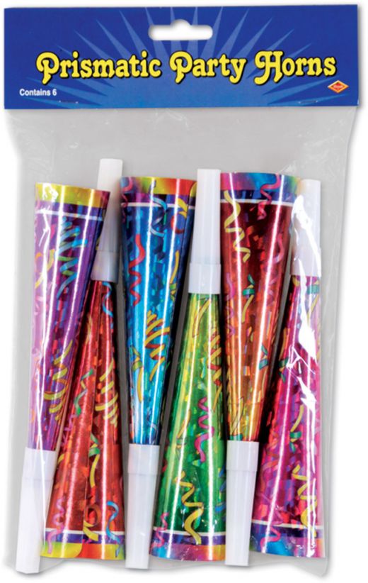 Prismatic Party Horns - Multicolor, 8"