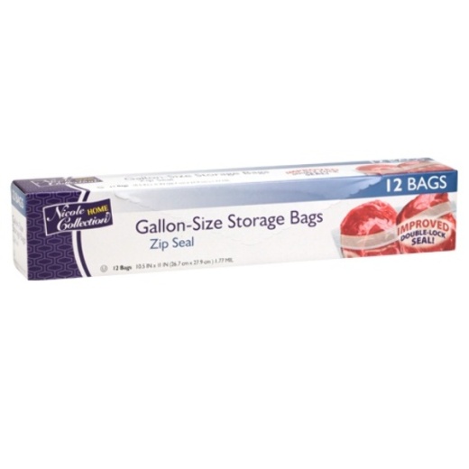 Gallon Double Seal Storage Bags - 12 Count, Kosher Certified