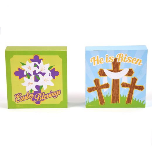 Inspirational Easter Standing Plaques - Assorted, 5" X 5"
