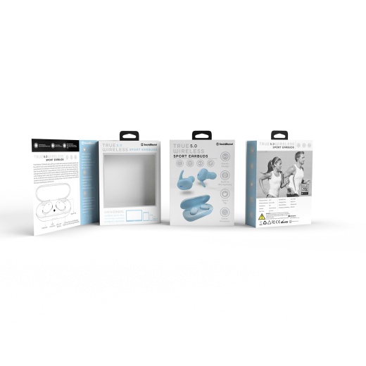 Wireless Sport Earbuds with Charging Case - Light Blue