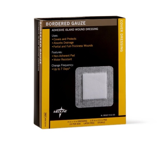Bordered Gauze Pads - Sterile, 4" x 4", 15 Pack
