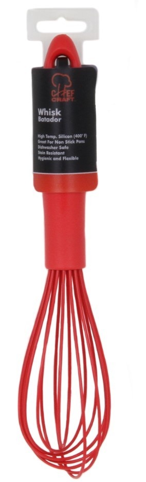 Red Silicone Kitchen Whisk - Heat Resistant and Non-Stick for Cooking