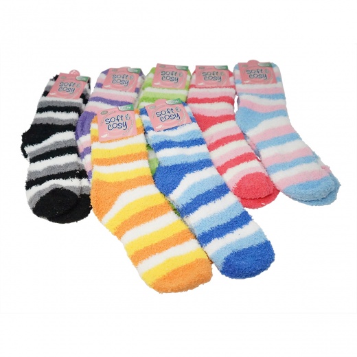 Women's Fuzzy Socks - Assorted, Size 9-11
