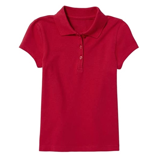 Girls' Uniform Polos - Red, Small, Short Sleeve