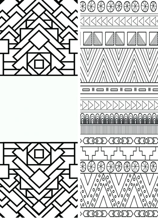 Patterns Coloring Bookmarks - Two Sides, Ages 12+
