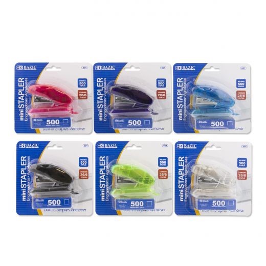 Mini Stapler Sets - Standard Staples Included, Assorted Colors
