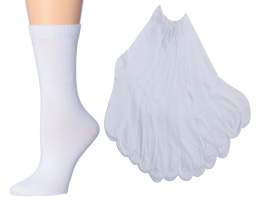 Women's Crew Socks - 3 Pack, White, Size 9-11