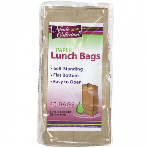 Paper Lunch Bags - 40-Packs, Natural Color