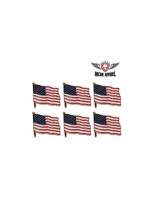 2" Golden American Flag Pin