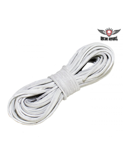 50 Ft Leather Laces - White