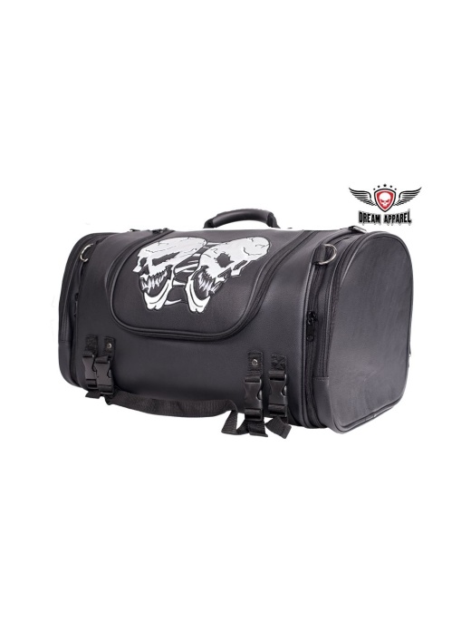 Motorcycle Sissy Bar Bag / Trunk With Skull