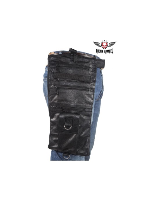 Leather Thigh Fanny Pack with Gun Pocket