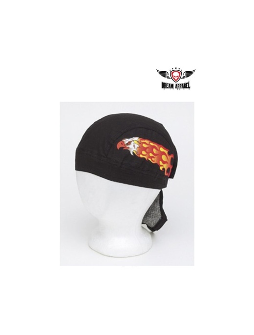 Cotton Skull Cap with Eagle in Flames Design - 12Pcs/Pack